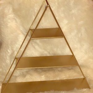 Gold triangle wall shelf